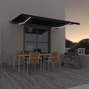 Toldo automático com LED e sensor de vento 500x350 cm antracite