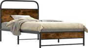 vidaXL Estrutura cama s/ colchão derivados de madeira carvalho fumado