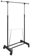 vidaXL Cabide para roupas ajustável 4 rodas 1 varão