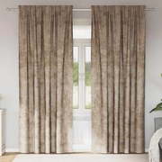 vidaXL Cortinas de Veludo 2 pcs com Ilhós Champagne 225x140 cm