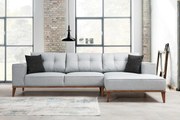 Sofá-cama de Canto Montana – Cinzento Claro – 288 x 160 cm