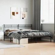 Estrutura de cama com cabeceira 183x213 cm metal preto