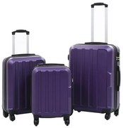 vidaXL Conjunto de tróleis estojo rígido 3 pcs ABS roxo