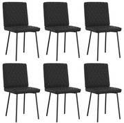 Cadeiras de jantar 6 pcs couro artificial preto