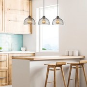 Candeeiro Suspenso Kozan – Preto Antigo – 101 x 28 x 46-126 cm