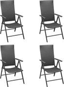 vidaXL Cadeiras de jardim 4 pcs vime PE preto