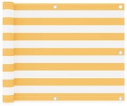 vidaXL Tela de varanda 75x600 cm tecido Oxford branco e amarelo