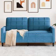 vidaXL Sofá de 2 lugares veludo 140 cm azul