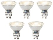 Conjunto de 5 lâmpadas LED GU10 reguláveis 7W 600 lm 4000K