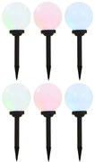 Candeeiro solar de exterior LED 6 pcs esférico 20 cm RGB