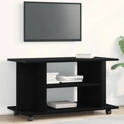 vidaXL Móvel TV com rodas 80x40x45cm deriv. madeira carvalho preto