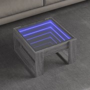 vidaXL Mesa de centro luzes LED Infinity 50x53x30 cm cinzento sonoma