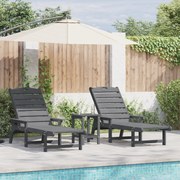 vidaXL Espreguiçadeiras 2 pcs Cinzento Claro 162x53x98.5 cm HDPE