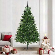 vidaXL Árvore de Natal com 300 LEDs com suporte Verde 210 cm PE