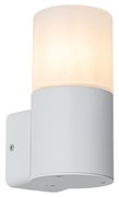 Candeeiro de parede moderno para exterior branco com abajur opala IP44 - Odense