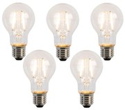 Conjunto de 5 Lâmpadas LED Filamento E27 A60 2W 210lm 2200K