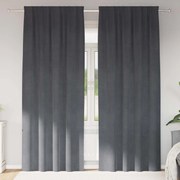 vidaXL Cortinas opacas 2 pcs Cinzento-claro 140 x 225 cm Veludo