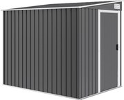 Outsunny Abrigo Metálico para Ferramentas 2,81m² 154x206,5x181 cm com Telhado de Uma Água e Fundação | Aosom Portugal