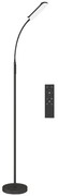HOMCOM Candeeiro de Pé LED com Controlo Remoto e Tátil 5 Modos de Iluminação Temporizador de 60 Minutos Memória Ø22x175 cm Preto | Aosom Portugal