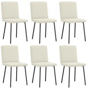 vidaXL Cadeiras de jantar 6 pcs veludo cor creme