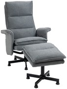 HOMCOM Poltrona Relax Massagem Apoio Pés Estofada Linho Controlo Remoto 8 Áreas Massagem Confortável 78x81x99cm Cinza | Aosom Portugal