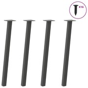 vidaXL Pés de mesa de console 4 peças antracite 72 cm aço