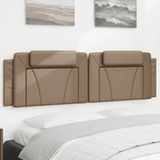 vidaXL Almofadão de cabeceira 180 cm couro artificial cappuccino