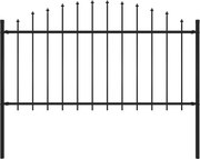 vidaXL Cerca de jardim com topo em forma de lança em aço 181x150 cm, preta
