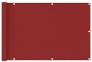 vidaXL Tela de varanda 90x400 cm PEAD vermelho