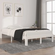 vidaXL Estrutura de cama 120x200 cm pinho maciço branco