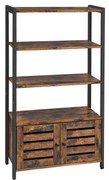 Estante de chão com portas venezianas e 3 prateleiras | VASAGLE | 70 x 30 x 121.5 cm | LSC75BX.