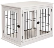 PawHut Gaiola para Cães de Madeira com Superfície de Mesa 2 Portas e G