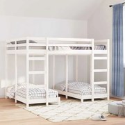 vidaXL Estrutura de Cama Beliche Tripla Branco 140 x 200 cm