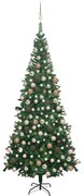 vidaXL Árvore Natal artificial pré-iluminada c/ bolas verde