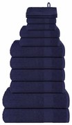 vidaXL 12pcs Conjunto toalha FROGN 360 g/m² azul-marinho