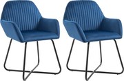 vidaXL Cadeiras de jantar 2 pcs veludo azul