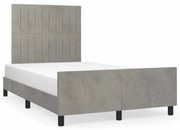 vidaXL Estrutura de cama sem colchão cinza claro Veludo