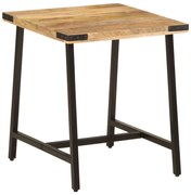 vidaXL Mesa de apoio 45x45x50 cm madeira de mangueira maciça/ferro
