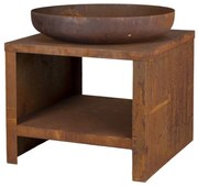Taça de combustão c/ arrumação de lenha 62 cm ferrugem