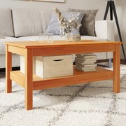 vidaXL Mesa de centro 80x50x40 cm madeira pinho maciça castanho cera