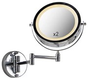 Espelho de parede design cromado com LED regulável dim to warm ajustável IP44 - Vicino