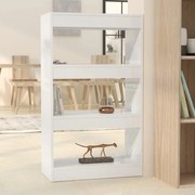 vidaXL Estante/divisória derivados de madeira branco brilhante