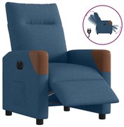 vidaXL Poltrona reclinável elétrica tecido azul