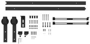 6.6FT/200cm Kit de ferragens para porta deslizante com amortecedor sem