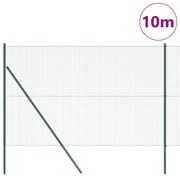 Cerca de Fio Soldado com 7 Postes Verde 1.6x10 m Aço