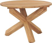 vidaXL Mesa de jantar para jardim Ø110x75 cm madeira de teca maciça