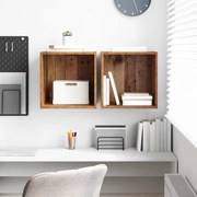 vidaXL Armário de Parede 2 pcs Madeira antiga 37 x 37 x 37 cm