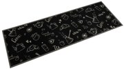 Tapete de cozinha lavável 60x180 cm veludo padrão morning preto