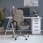 vidaXL Cadeira de escritório reclinável tecido cinzento-acastanhado