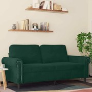 vidaXL Sofá de 2 lugares 140 cm veludo verde-escuro